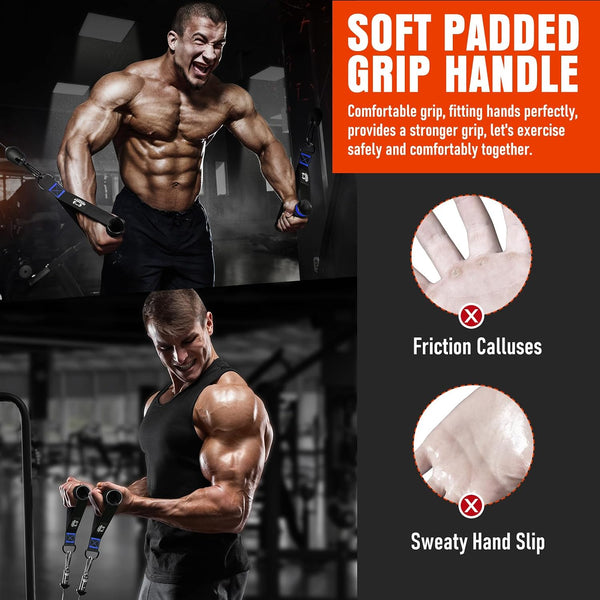 Heavy Duty Exercise Handles, Gym Cable Handles for Cable Machine Attachments, D Handle Cable Attachments, Handles for Resistance Bands, Workout