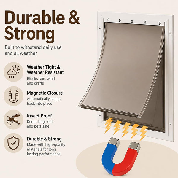 PAC11-11039 Pet Door Replacement Flaps for Dog and Cat, Doggie Replacement Flap Doors Compatible with Pet-Safes Freedom Doggie Doors, Large Size
