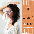 FONHCOO Clip on Blue Light Blocking Glasses Womens Mens over Prescription Glasses Frameless Lens Transparent