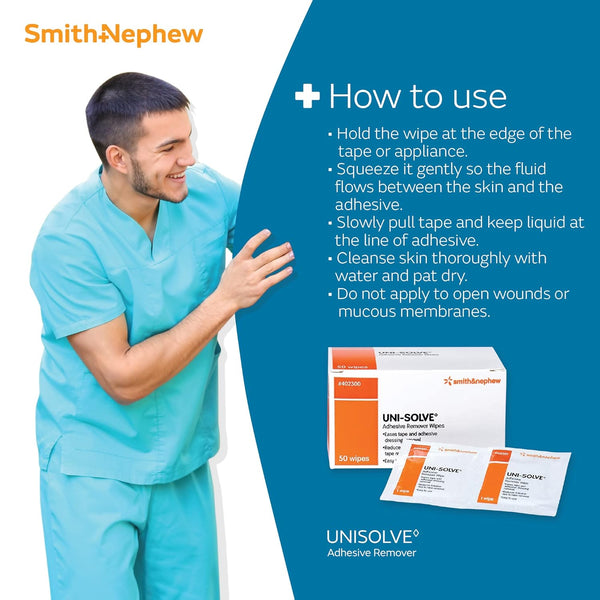 Uni Solve 402300 Adhesive Remover Wipe, Pack of 50
