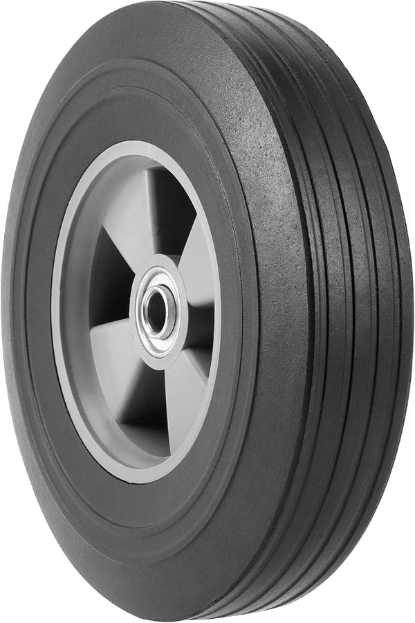 2 Pack 10 Inch Solid Rubber Tire, 5/8 Inch Axle Size Hand Truck Wheels Replacement Tires for Hose Cart, Garden Cart, Dolly Cart, 330 lb Load Capacity1