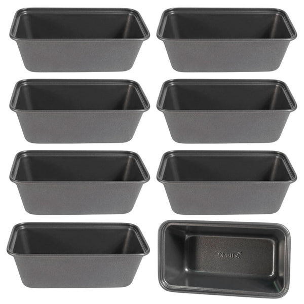 Oneida 8 Pack Mini Loaf Pans for Baking Bread Non Stick Small Banana Bread Tins 6"" x 3"" x 2"" Inches Nonstick Carbon Steel Mini Meatloaf Pan for