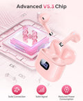 Wireless Earbuds Bluetooth 5.3 Headphones, 40Hrs Playback Stereo Ear Buds with LED Display Charging Case IPX7 Waterproof in-Ear Earphones with Mic