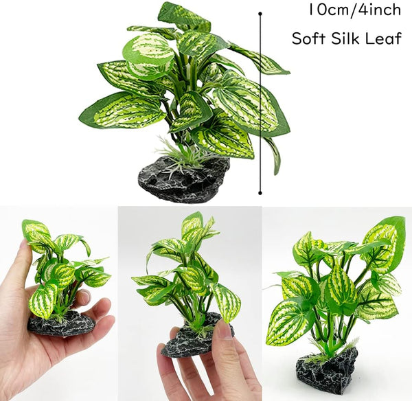Smoothedo-Pets Fish Tank Decorations Aquarium Decoration Ornaments Accessories Betta Fish Hides Cave Rest Soft Leaf (Mix-Leaf-Set-C)