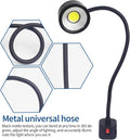 Led Magnetic Work Light 300mm Flexible Gooseneck lamp 500 Lumens 120 Volt for Sewing Machine Lathe Milling Drill Press Industrial Lighting Magnets