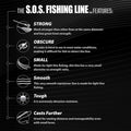 Trout Magnet Trout S.O.S. Fishing Line - 2lb Test, 350 Yard Spool, .16mm Diameter - The Strongest Light Invisible Fishing Line - Made in the USA