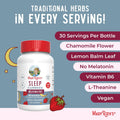 Maryruth Organics Sleep Gummies | Sugar Free | NO Melatonin | L Theanine | Lemon Balm Leaf | Chamomile | Vitamin B6 | Relaxation & Sleep Support |