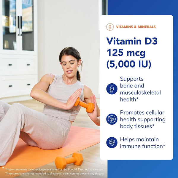 Pure Encapsulations Vitamin D3 125 Mcg (5,000 IU) - Supplement to Support Bone, Joint, Breast, Heart, Colon, and Immune Health* - with Vitamin D -