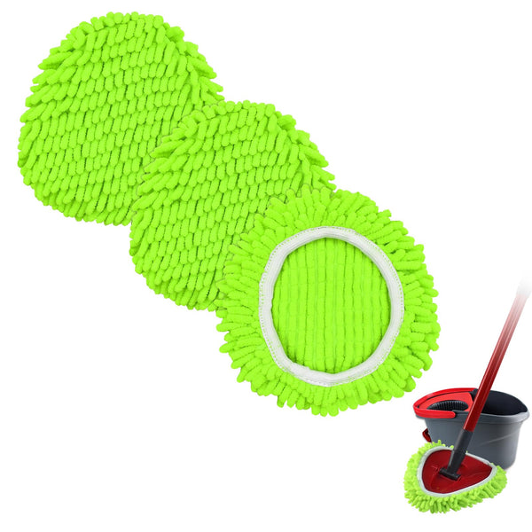 Spin Mop Heads Replacements for Ocedar Easywring 1 Tank System 3 Pack Microfiber Chenille Mop Pad Spin Mop Refill for O Cedar Mop Head Replacement