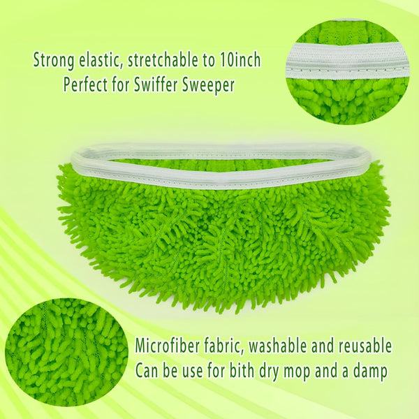 Reusable Microfiber Mop Pads Washable Wet Pads Compatible with Swiffer Sweeper Refills Pads for Wet & Dry Sweeping Cloths Mop Head Replacement for