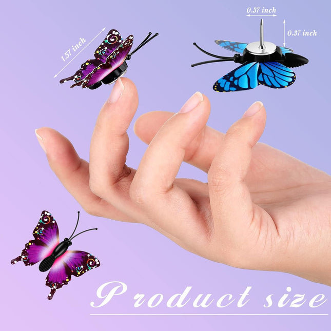 Butterfly 30 Pack Thumb Tacks Decorative Push Pins Butterfly Push Pins Colorful 