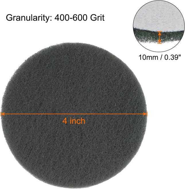 HARFINGTON 8Pcs Drill Power Brush 4 Inch Tile Scrubber Scouring Pads 400-600 Gri