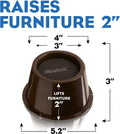 Slipstick CB654 2 Inch Lift Furniture Risers / Bed Risers, Adds 2" Height to Heavy Furniture or Beds (Set of 4) Supports 2,000 lbs,Chocolate/Dark