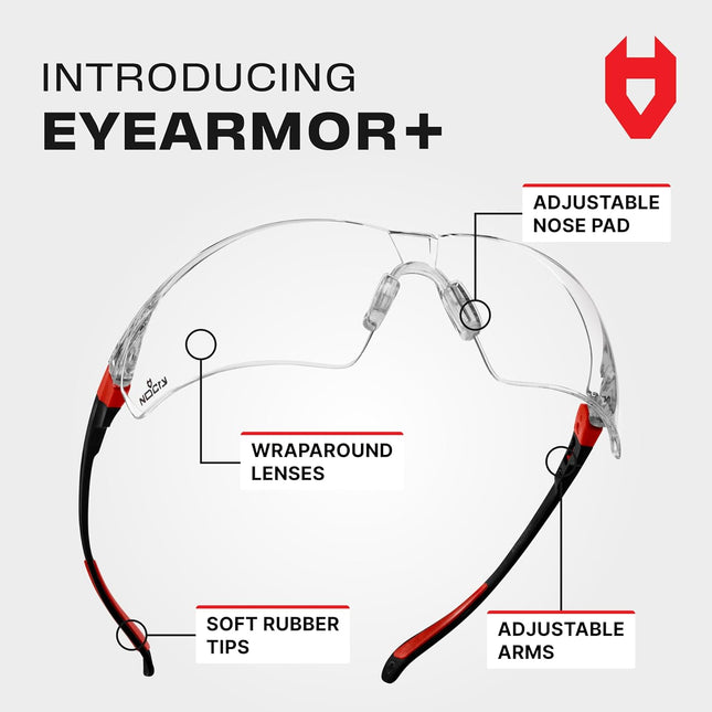 Nocry Clear Safety Glasses for Men and Women with Anti-Fog and Scratch Resistant