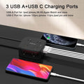 10 Ft Surge Protector Power Strip - 8 Widely Outlets with 4 USB Ports, 3 Side Outlet Extender with 10 Feet Extension Cord, Flat Plug, Wall Mount,