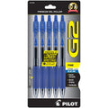 Pilot G2 Premium Gel Roller Pens, Fine Point 0.7 mm, Blue Ink Pens Fine Point, Pack of 5 - Ideal for School, Journaling, and Office Writing