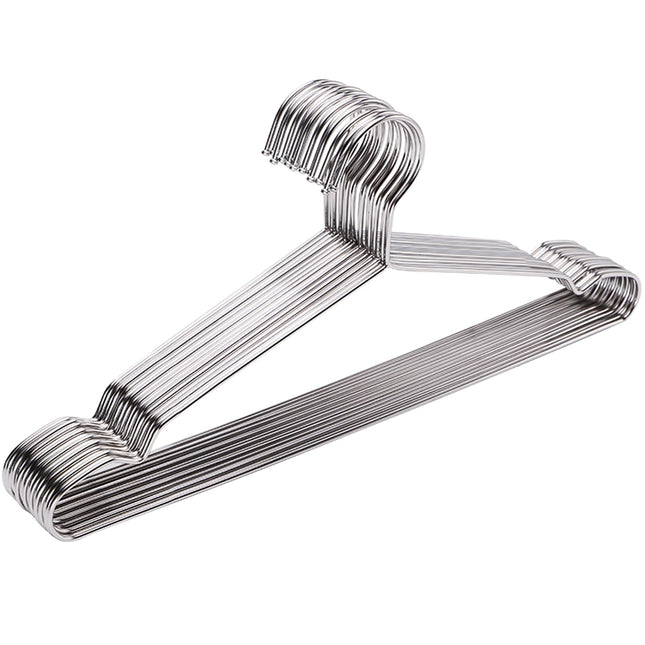 Hangers 10 Pack Clothes Hanger Strong Heavy Duty Stainless Steel Metal Ultra Thi