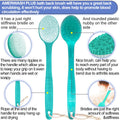 Back Brush for Shower, 14-Inch Long Handle Medium Stiff Bristles Bath Scrubber for Men Women Body Exfoliating and Brushing - 2 Packs Blue