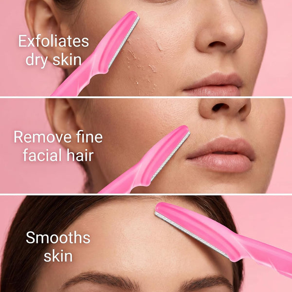 HFATMOS Eyebrow Razor, Face Razors for Women Men Multipurpose Exfoliating Face Shaver Facial Hair Removal Tools Eyebrow Trimmer with Protective