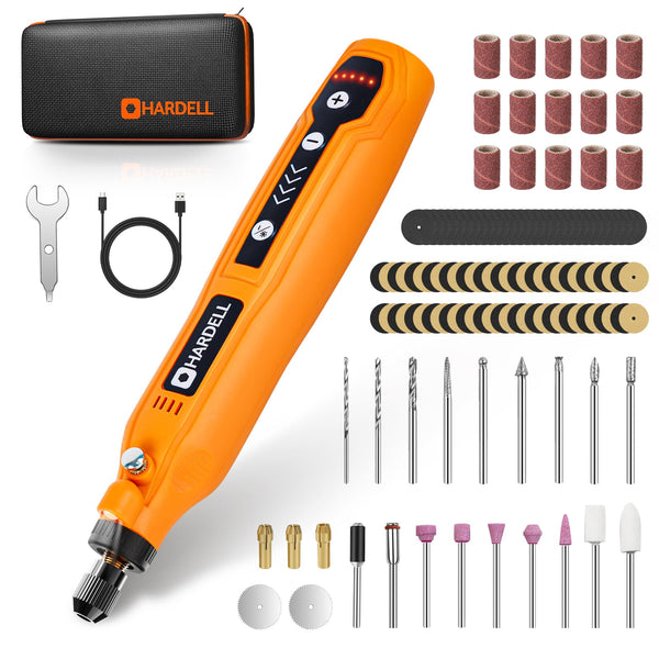 HARDELL Mini Cordless Rotary Tool, 5-Speed and USB Charging Rotary Tool Kit with 69 Accessories, Multi-Purpose 3.7V Power Rotary Tool for Sanding,