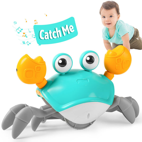 Hirger Crawling Crab Baby Toys 6-12 Months: Infant Tummy Time Toys, Dancing Walking Crab for Toddler 1 2 3 Year Old, 1st Birthday Gift with Music