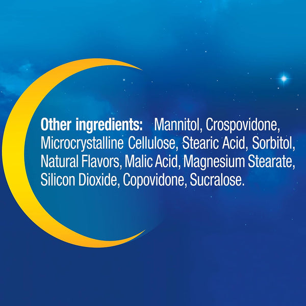 MidNite Back to Sleep Low Dose, 1.5 mg Melatonin Sleep Aid, Non-Habit Forming, Herbal Dietary Supplement for Adults, Drug-Free, Gluten-Free &