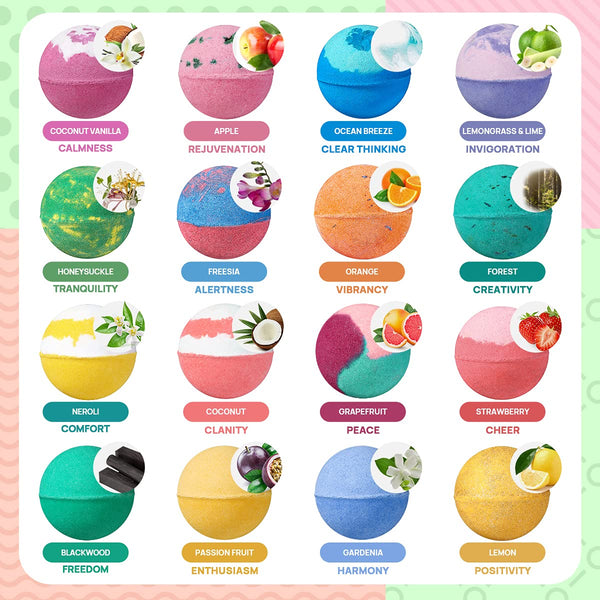 Lagunamoon Bath Bombs - 25 Extra Large Pieces, 3 Bubble Bars, Dried Flowers - Bubble Bath Shower Salts for Women, Men, Kids - Relaxing Bathbombs