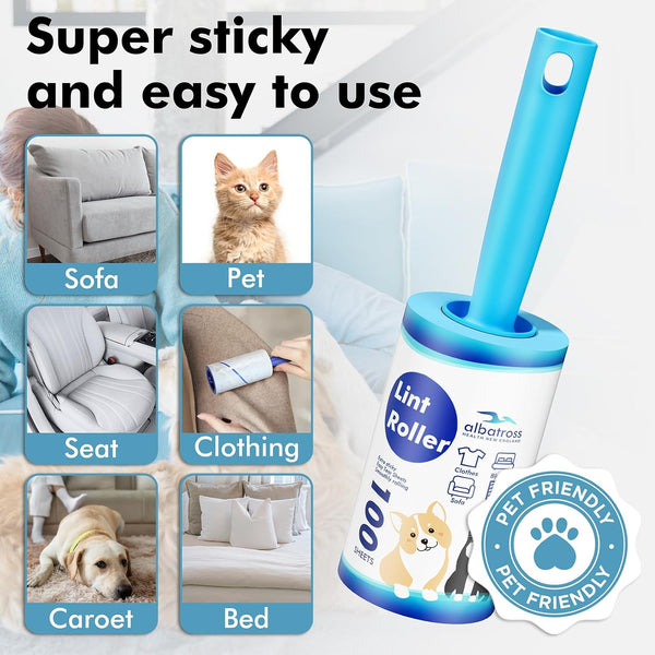 Lint Rollers for Pet Hair Extra Sticky, 1200 Sheets Mega Value Set Lint Rollers for Pet Hair Removal, Dog and Cat Lint Remover for Clothes,