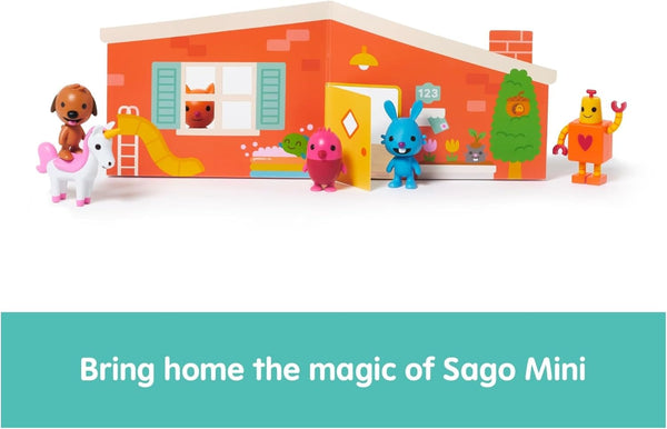 Sago Mini, Figurine Pack with 6 Toy Figures and Folding Playhouse, Kids Toys for Boys & Girls Ages 3 and Up