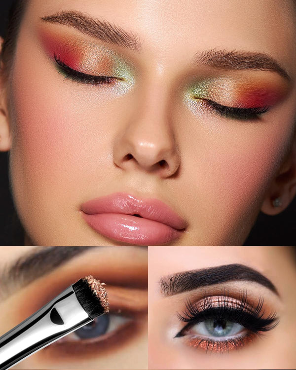 EIGSHOW Eyeshadow Smudge Brush & Eyeliner Brush, High-End Precision Eye Makeup Tools for Blending Cat Eye, Winged Liner (E865&E806) Black+E806