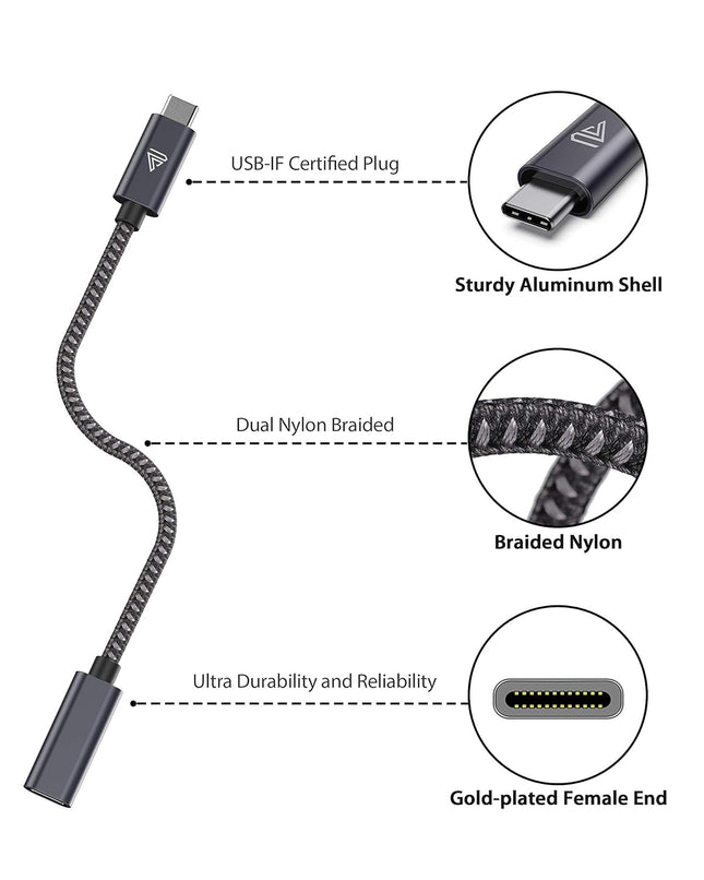 USB C Extension Cable (20Gbps/240W/3.3Ft), Faracent USB 3.2 Type C 3.1 Male to Female Extension Charging & Sync for Ipho