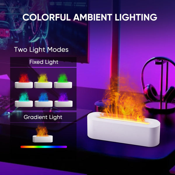 Essential Oil Diffuser, Fireplace Fire Flame Aromatherapy Diffuser, 150Ml Ultrasonic Cool Mist Humidifier, Scent Aroma Diffuser with 7 Colors