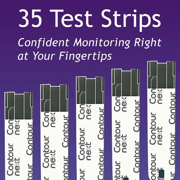 Ascensia Contour Next Blood Glucose Test Strips for Diabetes – 35 Count (1 Pack) - Accurate, No Coding, Second-Chance Sampling, Compatible with
