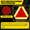 Slow Moving Vehicle Sign, Plastic DOT Slow Moving Vehicle Triangle Signs, SMV Sign 14"X16"X0.16"/5Mm Thick Diamond Grade Reflective up to 7 Years