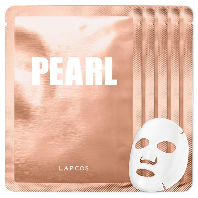 LAPCOS Pearl Sheet Mask, Daily Face Mask with Probiotics to Clarify Skin, Korean