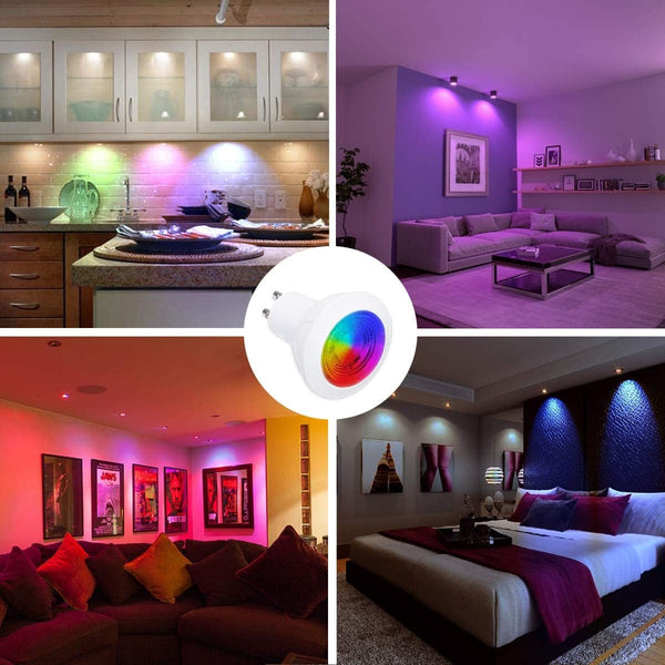 ILC GU10 LED Light Bulb 40 Watt Equivalent Color Changing 12 Colors 5W Dimmable Warm White 2700K RGB LED Light Bulbs with Remote Control (Pack of
