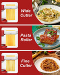 Pasta Maker Attachment for All Kitchenaid Mixers, Noodle Maker Kitchen Aid Mixer Accessories 3 In 1 Including Dough Roller Spaghetti Fettuccine