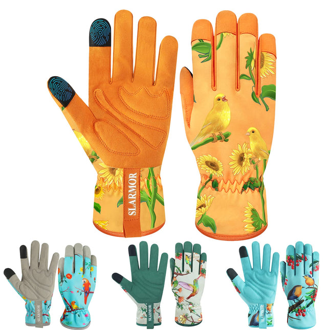 Leather-Gardening-Gloves for Women -Thorn-Proof Work-Gloves for Weeding, Digging