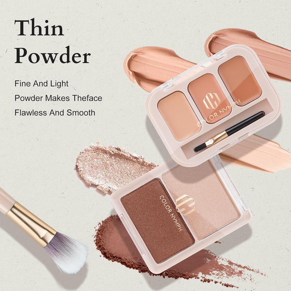 Color Nymph Makeup Sets For Women, Teen Girls With Travel-Friendly Makeup Kits Bag Included 9 Color Eyeshadow Palette Concealer Liquid Blush