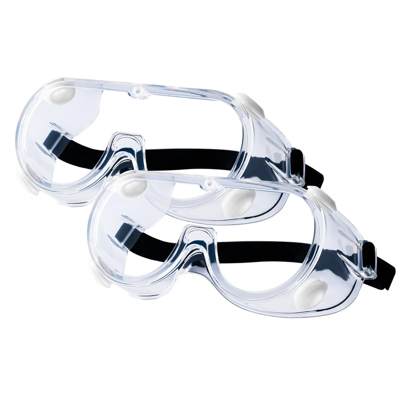 Honmein 2-Pack Safety Goggles, Anti-Fog Lab Goggles | Over Glasses Safety Glasses for Chemistry Lab, Mowing, Woodworking, Painting, Construction,