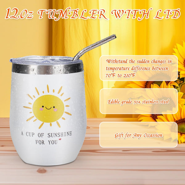 Birthday Gifts for Women Mothers Day Gifts - 8 Pcs Sunflower Gift Baskets for Women, Get Well Gift for Her, Happy Birthday Gift for Mom Sister