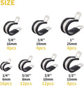 60pcs Wire Clamps Assortment Kit, Stainless Steel 304 Rubber Cushion Cable Clamps Assorted in 7 Sizes 1/4'' 5/16'' 3/8'' 1/2'' 5/8'' 3/4'' 1'',