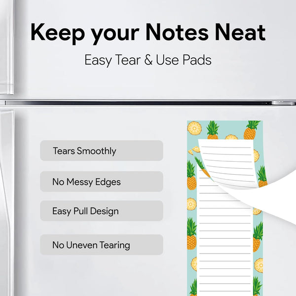 8 Large Magnetic Notepads – Big Notepads for Grocery List, Shopping List, To-Do List, Reminders -Strong Magnetic Back- Memo Pads with Realistic