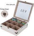 Gray 9 Compartment Rustic Tea Box Organizer for Tea Bags Coffee Pod | 9 compartment rustic gray tea box organizer holds tea bags coffee pods