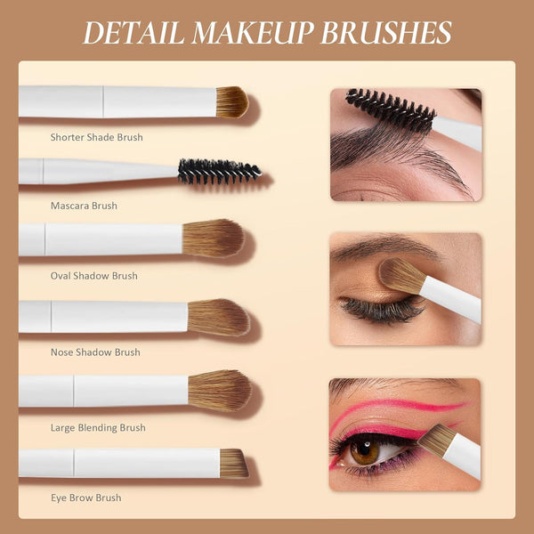 Makeup Brushes with Case 20Pcs Professional Makeup Brush Set, Foundation Powder Eyeshadow Brush Set Eyebrow Concealer Contour Travel Brushes Kit