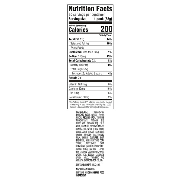 RITZ Cheese Sandwich Crackers, Lunch Snacks, 20 Snack Packs 27 Ounce (Pack of 1)