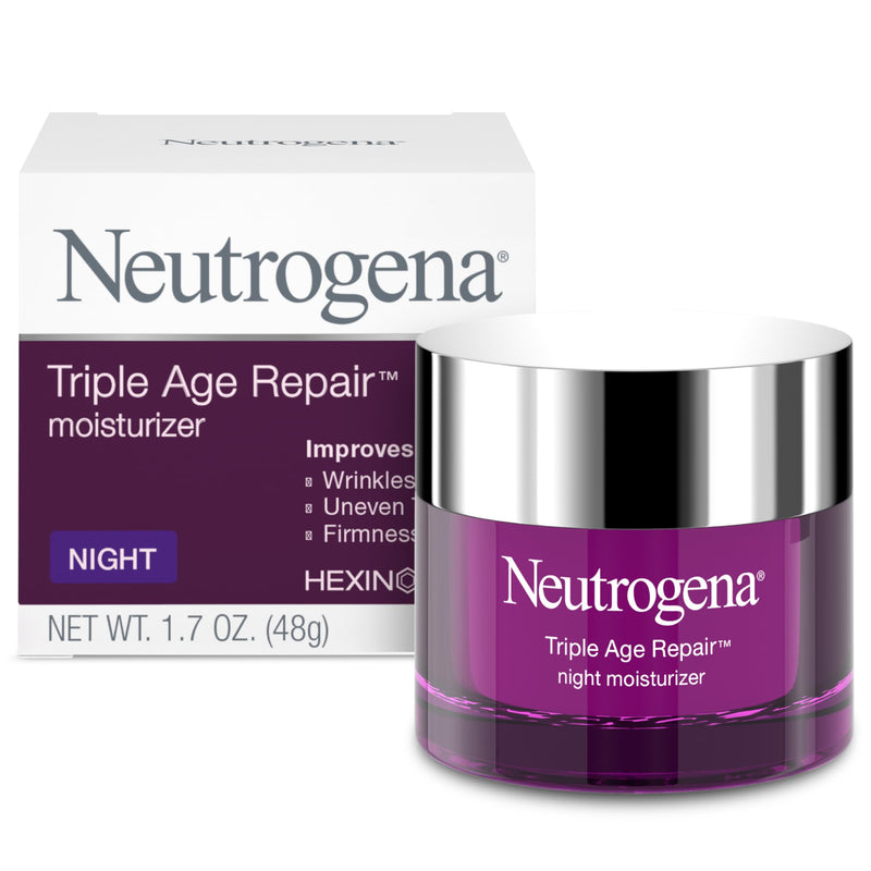 Neutrogena Triple Age Repair Anti-Aging Night Cream Facial Moisturizer, Tone-Evening Dark Spot Remover & Firming Anti-Wrinkle Nighttime Face &