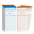 Flexzion Monthly Time Cards for Employees - Dual-Sided, Orange/Blue Attendance Tracker, 270-Piece Time Sheets Compatible with 6-Column Time Clock