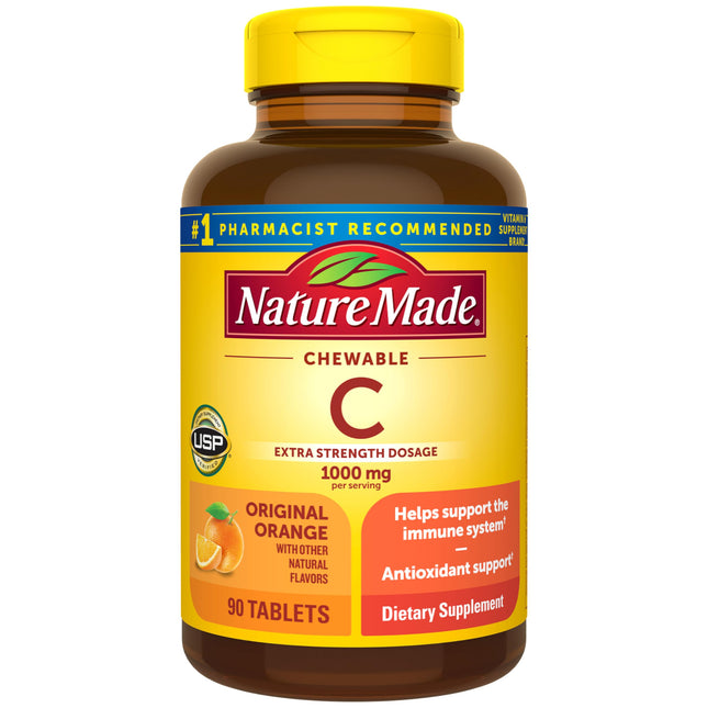 Nature Made Extra Strength Dosage Chewable Vitamin C 1000 Mg per Serving, Dietar