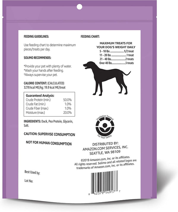 Amazon Brand - Solimo Duck Jerky Dog Treats,2 pounds Duck 2 Pound (Pack of 1)